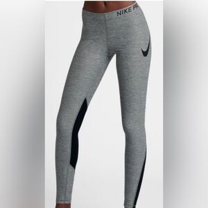 Nike Pro Dri-Fit Heather Gray and Black Panel Leggings women’s S